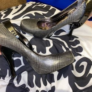 BCB Girls plaid ankle strap heels